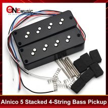 Alnico 5 Stacked 3 Holes 4-String Bass Humbucker with Staged Polepiece Noise Reduction Pickup 4-C Output Coil Split Bass Parts