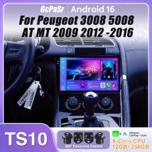 Carplay Android 16 dla Peugeot 3008 5008 AT MT 2009 2012 -2016 Ekran Wideo Radio Samochodowe Nawigacja GPS Monitor Samochodowy DVD DSP Stereo