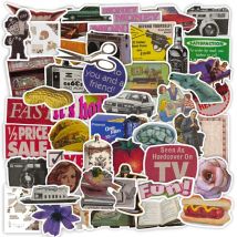 50pcs Vintage Graffiti Stickers DIY Hand Account Old Retro Cartoon Decals Toy Phone Luggage Bicycle Laptop Car PVC Sticker