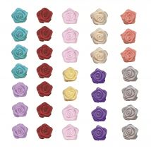 50 PCS 15mm Rose Bows Satin Ribbon For Christmas Packing Wedding DIY Sewing Wrapping Gifts Accessorie