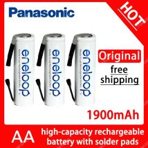 Original Panasonic AA-Batterie 1,2 V 1900 mAh AA-Nickel-Wasserstoff-Batterie mit Lötpads, verwendet für Elektrorasierer und Zahnbürsten