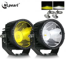 2 stücke 4 Zoll Led Arbeit Licht Weiß Gelb Scheinwerfer 12V 24V 4x4 Offroad 60W super Helle Nebel Lichter Für Motorrad ATV Boot Schmutz