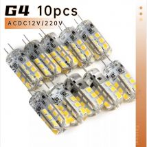 10szt G4 Żarówka Led 2W 3W 5W 9W 10W 12W 15W AC/DC12V/AC220V 3014SMD Lampa silikonowa Ciepła