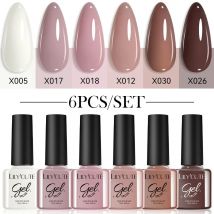 LILYCUTE 6 Pz/set 7ml Serie Caffè Kit Smalto Gel 125 Colori Manicure Semi Permanente Soak Off UV Nail Art Gel Vernice
