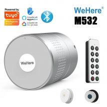 TUYA TTlock APP M532 cerradura de puerta inteligente estilo Wehere Nuki no cambia cilindro de cerradura compatible con Alexa Google Home cerradura de puerta con huella dactilar