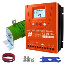 Turbina eolica con regolatore solare ibrido MPPT da 3000 W 12V24V48V, con display LCD per carico di scarico, per batteria completa Lifepo4