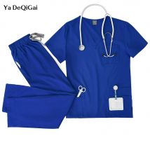 Uniformi mediche unisex Uomo Donna Abbigliamento infermieristico Lab Beauty Costume Infermiera Scrub Set Dottore Dentista Abbigliamento da lavoro Clinico Top Pantaloni