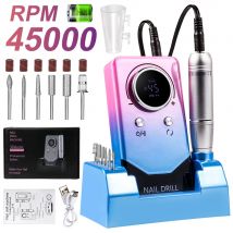 Professionelle 45000 U/min Nagelbohrmaschine, wiederaufladbar, Farbverlauf, Spleißen, elektrischer Nagelschleifer, geräuscharm, zum Polieren von Maniküre