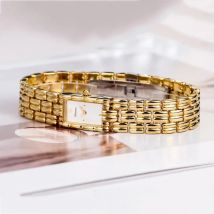Womens Watches for Girls Wrists Quartz Watch Sliver Gold Orologio Ladies Luxury Wristwatch Rectangle Dial Stainless Steel Clock
