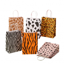 LPZHI, verschiedene Tiermuster-Papiertüten für umweltfreundliche Geschenkverpackungen, Geburtstage, Themenpartys, Süßigkeitenverpackungen, 10/24 Stück