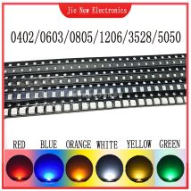 600 Stück = 6 Farben x 100 Stück 5050 5730 1210 1206 0805 0603 0402 SMD LED-Dioden-Kit Rot/Grün/Blau/Weiß/Gelb/Orange