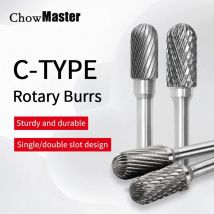 Chowmaster Hartmetall-Rotationsgrat, 6 mm Schaft, 6–16 mm C, CX-Typ, Einzel- und Doppelschlitz, Wolframstahl-Rotationsfeile, Metallschleifen, Entgraten