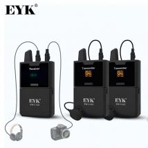 EYK EW-C102, micrófono de cámara, micrófono de solapa inalámbrico UHF con función de monitoreo de audio, utilizado para grabación de transmisión web con cámara DSLR DV de teléfono