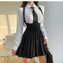 Frauen Größe 4xl sexy jk Uniform Anzug schlanke amerikanische Zucker würzige Mädchen College-Stil Uniform Set Shirt weißen Riemen Falten rock