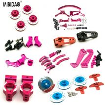 MIBIDAO Batteriefach/Bremsscheibenrad/Driftriemen Spannpfosten/Servohornarm/hintere Achsschenkelarme für 1/10 Sakura D4 Auto
