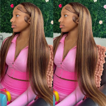 Highlight 30 Zoll Lace Front farbige 13x4 gerade Perücken Echthaar zum Verkauf 13x6 HD Lace Frontal Perücke Echthaar für Frauen Wahl