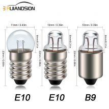 Ruiandsion 10pcs 1.1V 1.2V 1.5V E10 B9 Samll Halogen Bulb For Test Experiment Teaching Flashlight Warm White