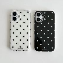 Minimalistyczne etui na telefon w czarno-białe kropki do iPhone'a 17 Air 16 Pro Max 15 14 Plus 13 12 Mini 11, odporne na wstrząsy, silikonowe etui na tył.