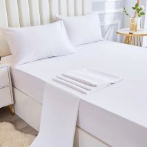 3/4-teiliges solides Bettwäsche-Set, wasserdichtes Spannbettlaken und Bettlaken und Kissenbezüge, weich, Queen-Size-Bett, King-Size-Bett, Full, Twin-Size-Größe