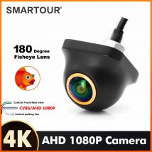 SMARTOUR 180 Grad 1920x1080P Auto-Rückfahrkamera Fisheye Full AHD Nachtsicht Rückfahrkamera AHD 4-Pin Fahrzeug-Parkkamera