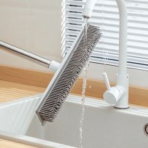 Besen, Teppichrechen mit Rakel, langer Griff für Tierhaare, Fellentferner, Besen für Flusen, Teppich, Hartholzboden, keine Kratzer