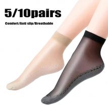 5/10 Pairs Frauen Kurze Socken Ultradünne Anti-Slip Baumwolle Unten Stretch Socken Sommer Atmungsaktive Splice Socke Frau Elastische socke