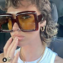 Occhiali da sole vintage sfumati quadrati oversize per donna Nuovo marchio di lusso Leopard Brown Uv400 Occhiali da sole da uomo Chic Shades Pink