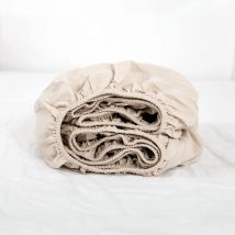 Lenzuolo con angoli in lino Simple&Opulence (1 pezzo) - Coprimaterasso con tasca profonda da 14 pollici Biancheria da letto morbida e traspirante in cotone di lino naturale