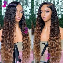 13x6 Highlight Ombre Deep Wave Lace Frontal Wig Brazilian Remy Colored Curly 13x4 Silk Top Lace Front Human Hair Wigs For Women