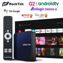 RockTek G2 4K AndroidTV 14 Stream Box Netflix Certificato Google Amlogic S905X4-K 4G 32G 64G Supporto DTS Dolby Audio Dolby Vision