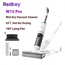 Redkey W15 Pro Bezprzewodowy odkurzacz do mopa na mokro i na sucho Samoczyszczący się suszarka na gorące powietrze 180 °   Czyszczenie płaskim krawędziem 18 kPa