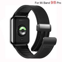 Magnetisches Lederarmband für Xiaomi Mi Band 9/Mi Band 8 Pro, weiches Silikon-Sportuhrenarmband, Armbandschlaufe für Redmi Watch 5/4