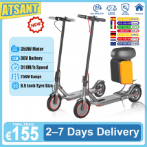 ATSANT Scooter elettrico per adulti 350W Motore potente 36V 25KM Lungo raggio 8,5 pollici con scatola di immagazzinaggio Smart App Escooter pieghevole