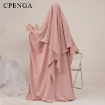 2024 neue eid ramadan jilbab muslimische frauen gebets kleidungs stück dubai abaya khimar und kleid muslim setzt islam bescheidene kleider