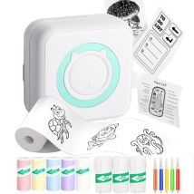 Tragbarer Mini-Drucker, Thermo-Taschenetikettendrucker, für Android- oder iOS-App, tintenloser Aufkleberdrucker, geeignet für Zuhause, Büro