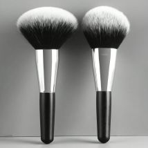 2PCS Travel Makeup Brushes - Powder & Blush Brush Set with Portable Case, Vegan Nylon Bristles for On-The-Go Beauty