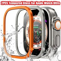 2PCS Tempered Glass For Apple Watch Ultra 3 2 49mm Screen Protector Anti-Scratch HD Metal Bumper Full Film for IWatch Ultra 49mm
