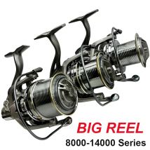 Spinning Big Angelrolle 8000-14000 Serie Übersetzungsverhältnis 4,8:1 Weitwurf-Karpfen-Zuführrad Super Power 20 kg für Salz/Süßwasser