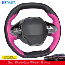 DIY handgenähte Auto-Lenkradbezüge aus echtem Leder für Peugeot e-208 2020 508 208 2019 2020 3008 4008 5008 2016–2019