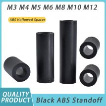 10-150 pz Hollow Standoff rondella nero ABS Non filettato Round Hollow Nylon distanziatori M3 M4 M5 M6 M8 M10 M12 PCB Board Spacer