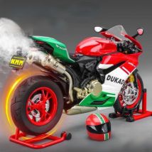 Chiave di Avvio 1:9 1199 Panigale Modello di Moto Sportiva in Lega Diecast Pista Modello di Moto da Corsa con Spray Suono Luce Giocattoli per Bambini