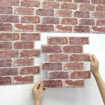 10 Stück 3D-Wandpaneele zum Abziehen und Aufkleben, 3D-Ziegelwandaufkleber, selbstklebende Fliesenrückwand für Küche, Badezimmer-Dekoration