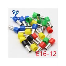E16-12 Tube insulating Insulated terminals 16MM2 Cable Wire Connector Insulating Crimp Terminal 100PCS/Pack Connector E-
