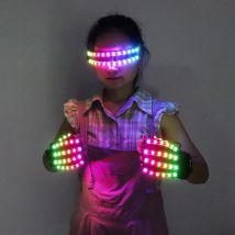 LED-Handschuhe, leuchtende Brille, leuchtende Brille, Rave-Kostüm, Dekor, DJ, Tanzaufführungen, leuchtende Requisiten, Halloween-Dekoration