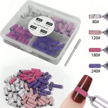 Nagelbohrer-Schleifbänder – für Nagelbohrer, 60 Stück, 4 Farben, grobe, feine Feile, kleines Schleifband mit 3,1 mm Mini-Dorn