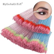 50Pcs Kristall Wimpern Pinsel Kamm Einweg Wimpern Verlängerung Mascara Wands Micro Pinsel Professionelle Schönheit Make-Up-Tool