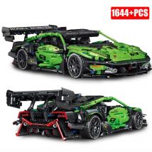 1:14 Auto Tecnica Lambo Sport Modello Building Blocks Verde Super Velocità Veicolo Mattoni Assemblare Giocattoli Per I Ragazzi Regali Di Compleanno