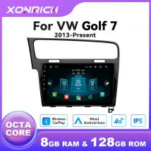1280*720 IPS Schermo Wireless CarPlay Android 14 Lettore di autoradio per VW Golf 7 2013-2017 8 Core Multimedia 4G Wifi GPS DSP 128G