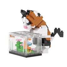 Nowe słodkie zwierzaki koty akwaria zestaw klocków budowlanych dziewczynki klocki Model dzieci zabawka dla dzieci