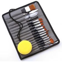 Pennelli professionali per acquerello da 18 pezzi per artisti di diverse dimensioni con spazzole per capelli in nylon morbido a punta tonda piatta